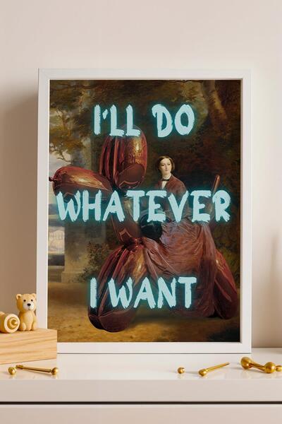 Saturn I'Ll Do Whatever I Want Framed Painting Fun and Aesthetic Home Decorat...