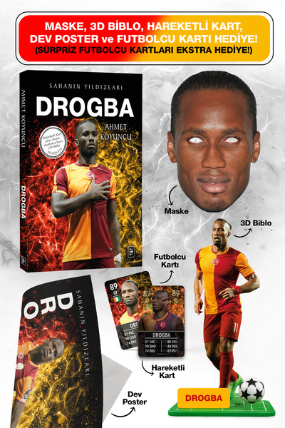Parodi Yayınları Drogba Futbolcu Kitabı - Maske, 3D Biblo, Dev Poster, Hareke...