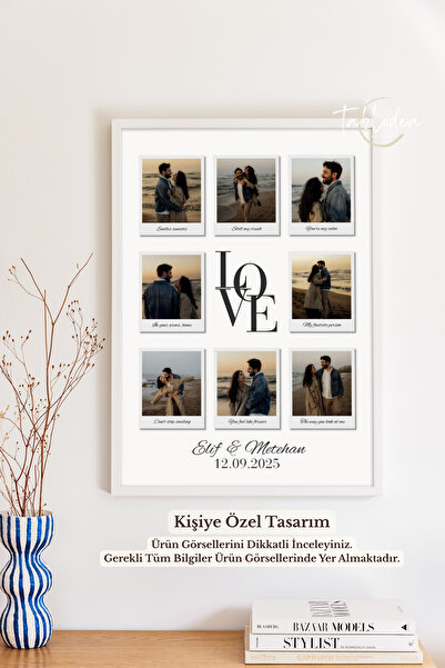 tablodea Special Love Written Polaroid Photo Design Table for Lovers, Stylish...