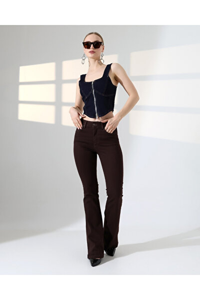 Qualia Butik Women's Spanish Flare Lycra Jeans