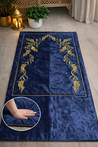 Hig Store سجادة صلاة مطرزة من حرير السيرما - لا تسبب آلاماً للركبة / سجادة صل...