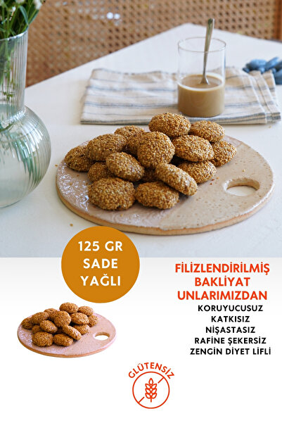 Mikro Herküller Glutensiz Rafine Şekersiz Tahinli Kurabiye 125 gr/Filizlendir...