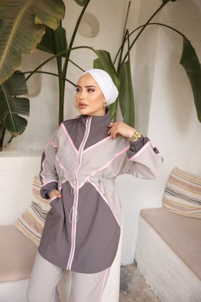 DENİKK Trend Modest Special Design Premium Design Zippered Top and Bottom Tun...