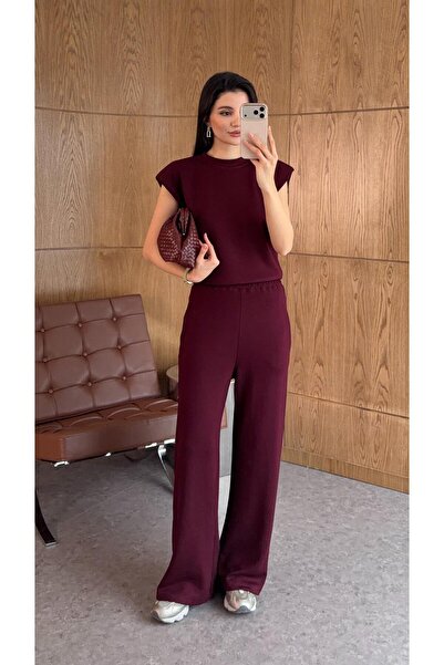 HAZELANNA Padded Modal Claret Red Set