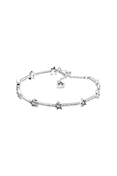 Pandora Pave and Celestial Stars Bar Bracelet 925 Silver - 18cm
