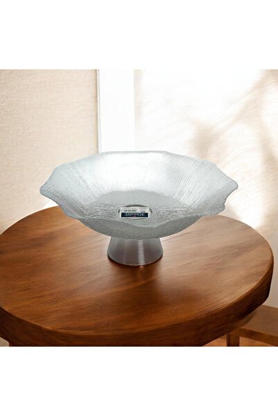 Generic Large decorative glass dessert dish with a base, 33*13