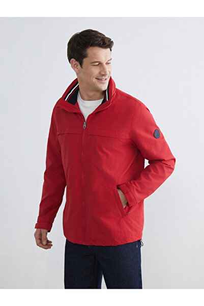 LC Waikiki Κόκκινο Standard Fit με κουκούλα Ανδρικό Αδιάβροχο