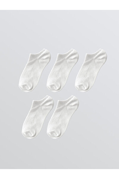 LC Waikiki White Women's Flat Sneaker Socks 5-Pack