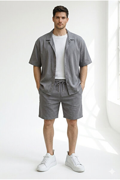 Boi Muška košulja i šorts u stilu Alaçatı Bürümcük Oversize kroj Vafel premiu...