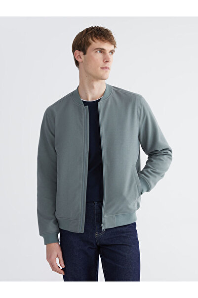 LC Waikiki Ανδρικό παλτό Green Standard Fit College Collar