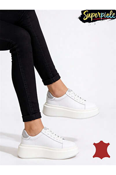 ANGEL BLUE Women's casual shoes made of natural leather, lined with lace-up c...