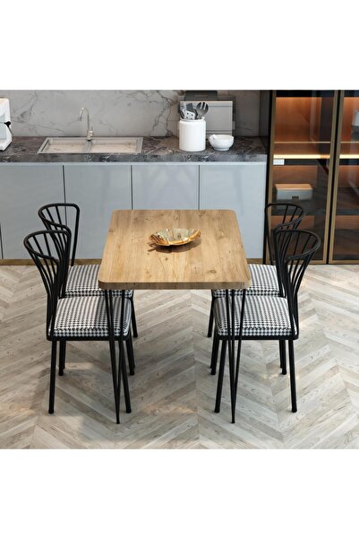 MRVHOMEE 70 x 110 cm Modern Mutfak Masa Takımı - AHŞAP