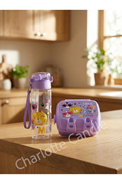 Charlotte Candle 2’li Kedili Diktörtgen Model Kendinden Çatal Kaşıklı 4 Bölme...