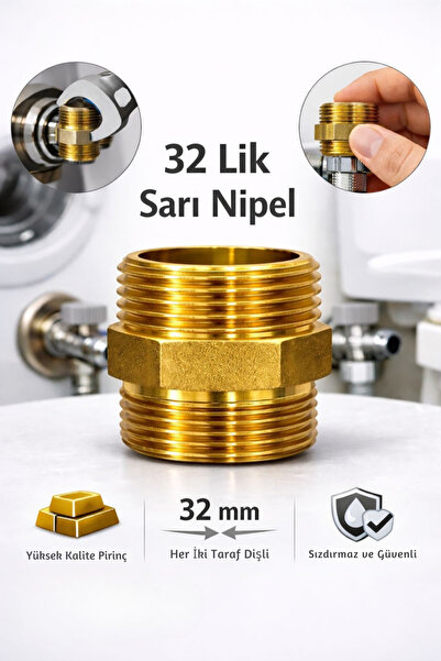 NVT YAPI İNŞAAT Sarı Nipel 1'' 32mm
