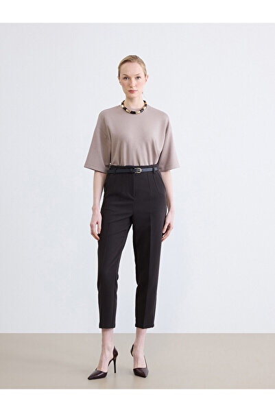 LC Waikiki Peak New Season Women's Cigarette Fabric Pants with Belted Waist