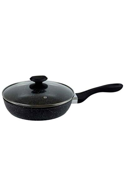 Generic Non-Stick Frying Pan with Glass Lid - Black Dotted