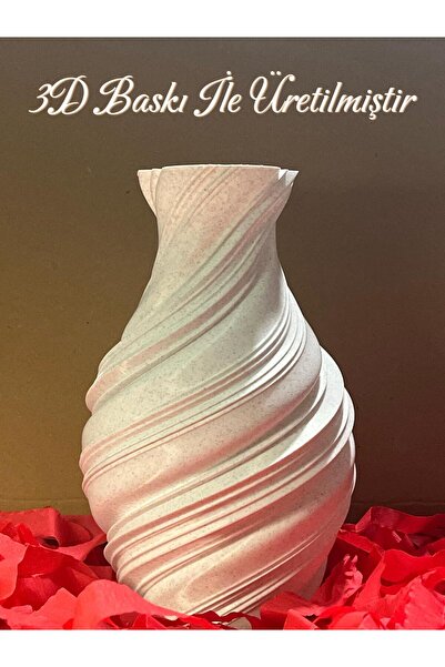 micreative3d Dekoratif Spiral Vazo – 3D Baskı, Modern & Zarif Tasarım