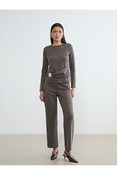 LC Waikiki Pantaloni Özmarka Noul Sezon Loose Fit cu model pentru femei cu pl...