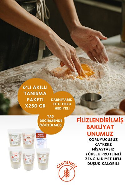Glutensiz 6'lı Filizlendirilmiş UnTanışma Seti 6x250 gr/Taş Değirmende Öğütülmüş/Nişasta İlavesiz