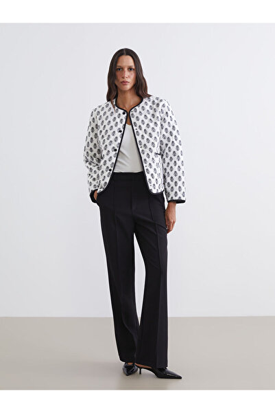 LC Waikiki Crew Neck Patterned Women's Coat