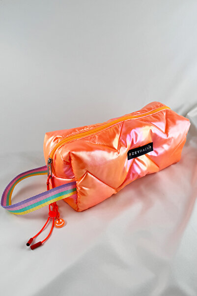 zeypack Turuncu Simli Büyük Boy Makyaj Çantası - Seyahat Düzenleyici, Clutch ...