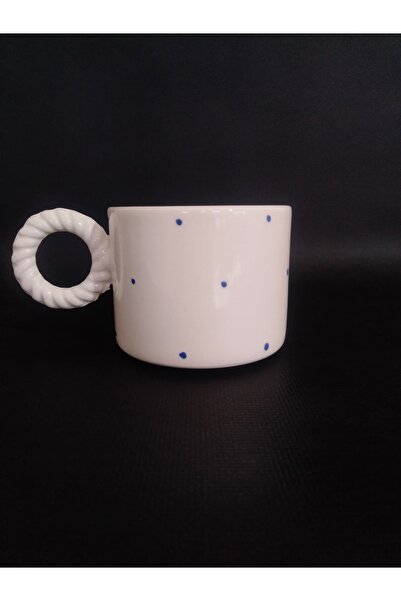 Zümrüdüanka Seramik Handmade Ceramic Mug with Blue Dots