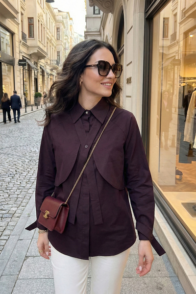 Lela Cotton Relaxed Fit Shirt with Tie Detail Shirt 6925408