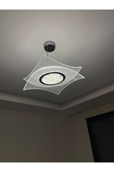 HOMSİ LED FLEXİ KROM SARKIT AVİZE 3 RENK KUMANDALI