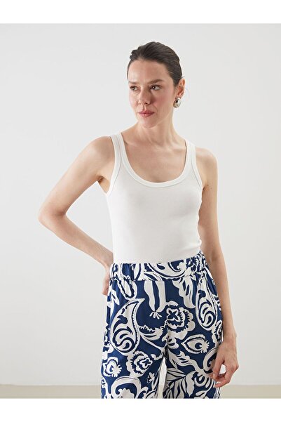 LC Waikiki Lcwaikiki Classic Ecru U-Neck Women's Undershirt