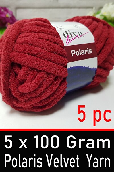 Diva İplik Divapolaris (5*100 Gr) Thick Velvet Yarn - 03 Red