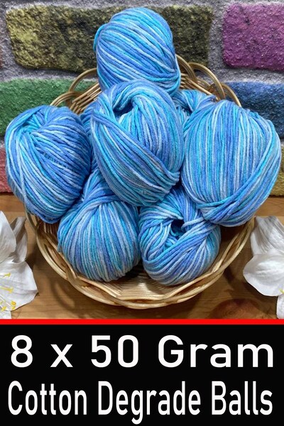 outletyarn 8 штук по 50 грам Prints Lux бавовняна нитка -DGA004