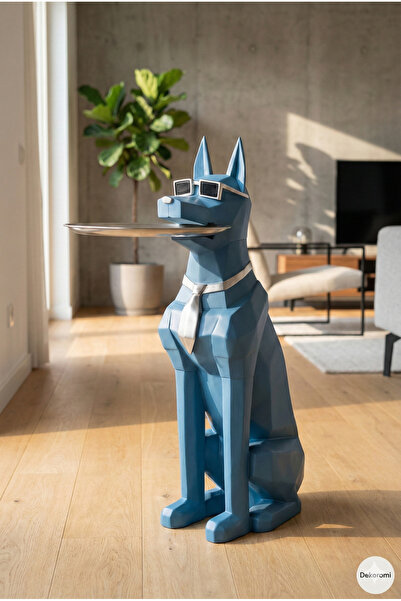 Dekoromi Dekoratif Doberman Heykeli Tepsili - Yan Sehpa ve Orta Sehpa Dekorat...