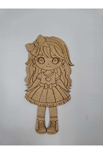 NETWORK ART 1 Adet Ahşap Sevimli Kız no56 Boyama Seti Okul Dıy Etkinlik Aktiv...