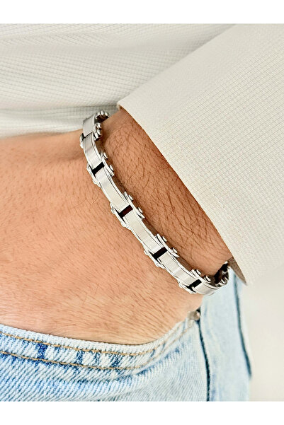 FERRO Silver Steel Men's Bracelet Frj10116A-A with Gift Packaging