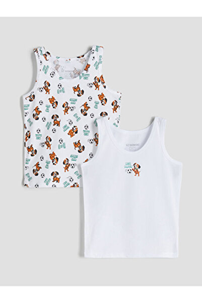 LC Waikiki Rmz Gi̇yi̇m Farkiyla Zero Roba Collar Boys' Undershirt 2-Pack