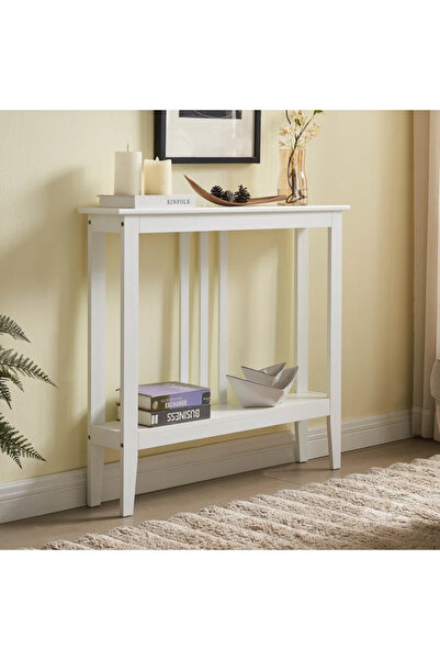 Poyraz Furniture Accessory Giriş Holü Masası,Depolama Alanlı Konsol Masa,Kori...