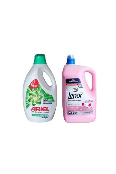 Ariel Detergent Mountain Spring 5.7 L + Lenor Balsam Profesional 5L