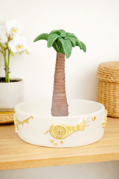 Saudi Arabia Ramadan Palm Tree & Cannon Trinket Bowl Synthetic Home Decor