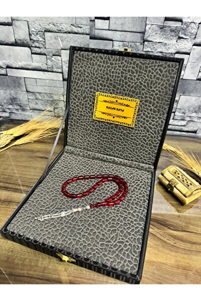 Koleksiyon Tesbih Kişiye Özel Kadife Kutulu Sıkma Kehribar Tespih Hediyelik T...