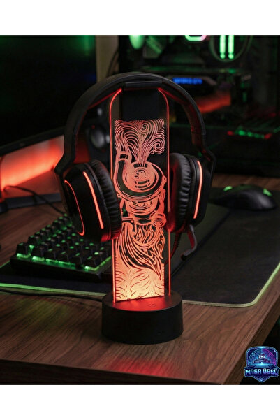 dekarasyon RGB Gamer Oyuncu Kulaklık Standı Araba Turbo Desenli kulaklık Tutucu
