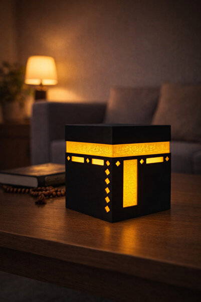 Root Made Kâbe Tasarımlı Işıklı Biblo – Pilli Aydınlatmalı Dekoratif İslami O...