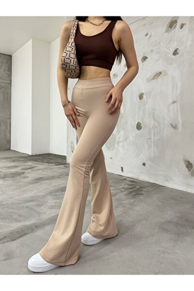 PınarYalçıner Women's Beige Stretchy Lycra High Waist No Show Crepe Recovery ...
