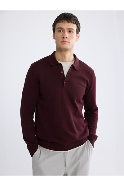 LC Waikiki Rmz Gi̇yi̇m Farkiyla Devrik Roba Collar Men's Knitwear Sweater