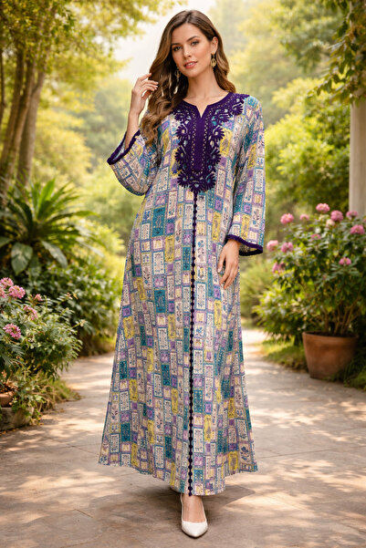 RONZA جلابيه نسائي تطريز صدر