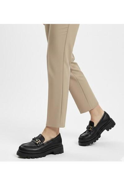 BARAK SHOES Women's High Non-Slip Sole Buckle Detail Oxford Loafers