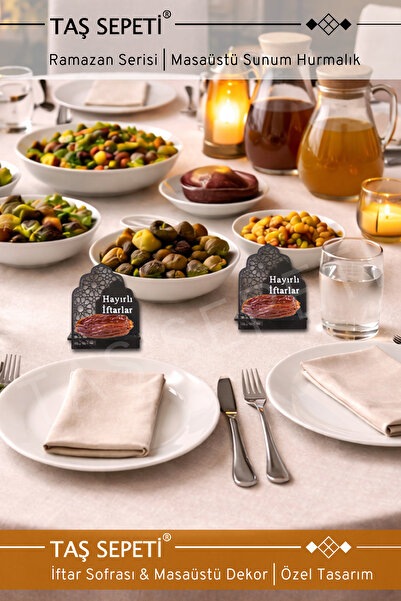 TAŞ SEPETİ Hurmalık 2 Adet Sunum Standı Seti 1.Kalite Ramazan İftar Masa Süsü...
