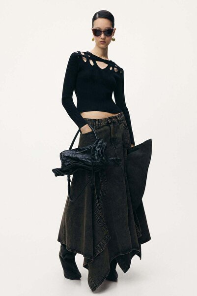 H&M بلوزة محبوكة بفتحات