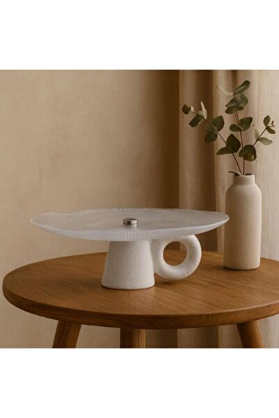 Generic Decorative Serving Tray with Ceramic Base and Modern Artistic Design