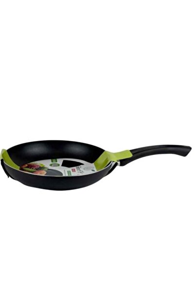 Generic Non-Stick Frying Pan with Black and Green Handle - 24cm