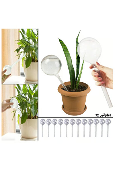 Flower Toys 12 ADET Saksı Suluğu Damlama Çiçek Sulama Aparatı Sert Plastik To...